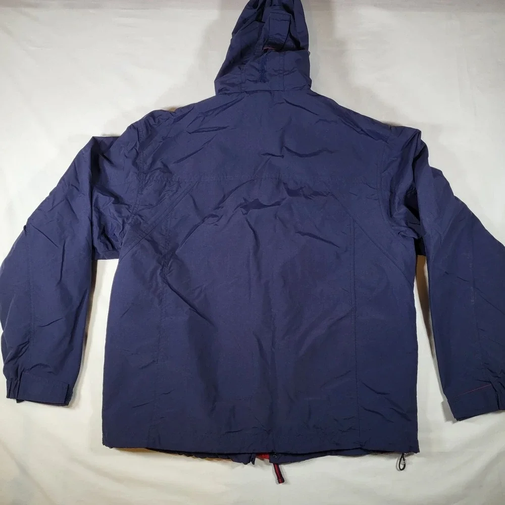 L.L. Bean Men's Large Blue Red Trim 3-in-1 Jacket Extra Zipper for Fleece Lining