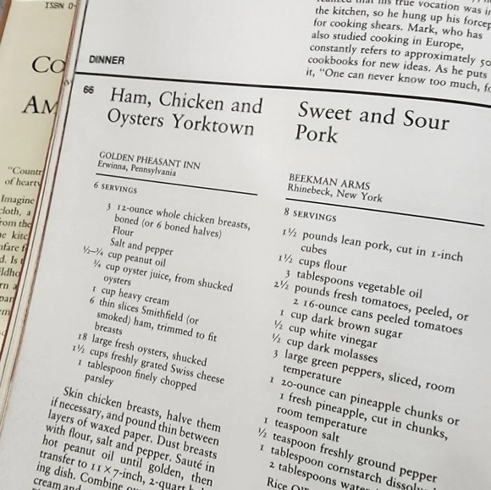 Vintage‎ Country Inns of America Cookbook 1982