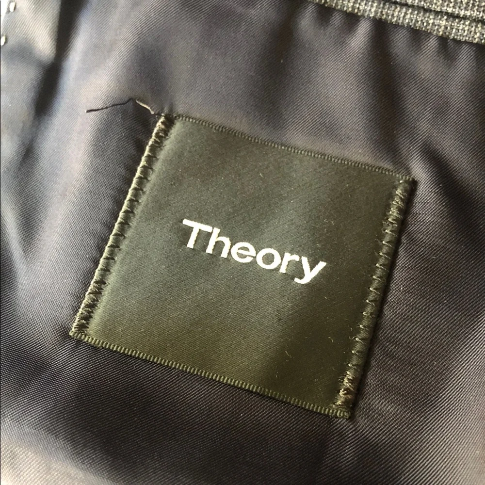 Theory Mens Rodolf Wool Blazer Size 40 Gray Blue Work Business Wedding‎