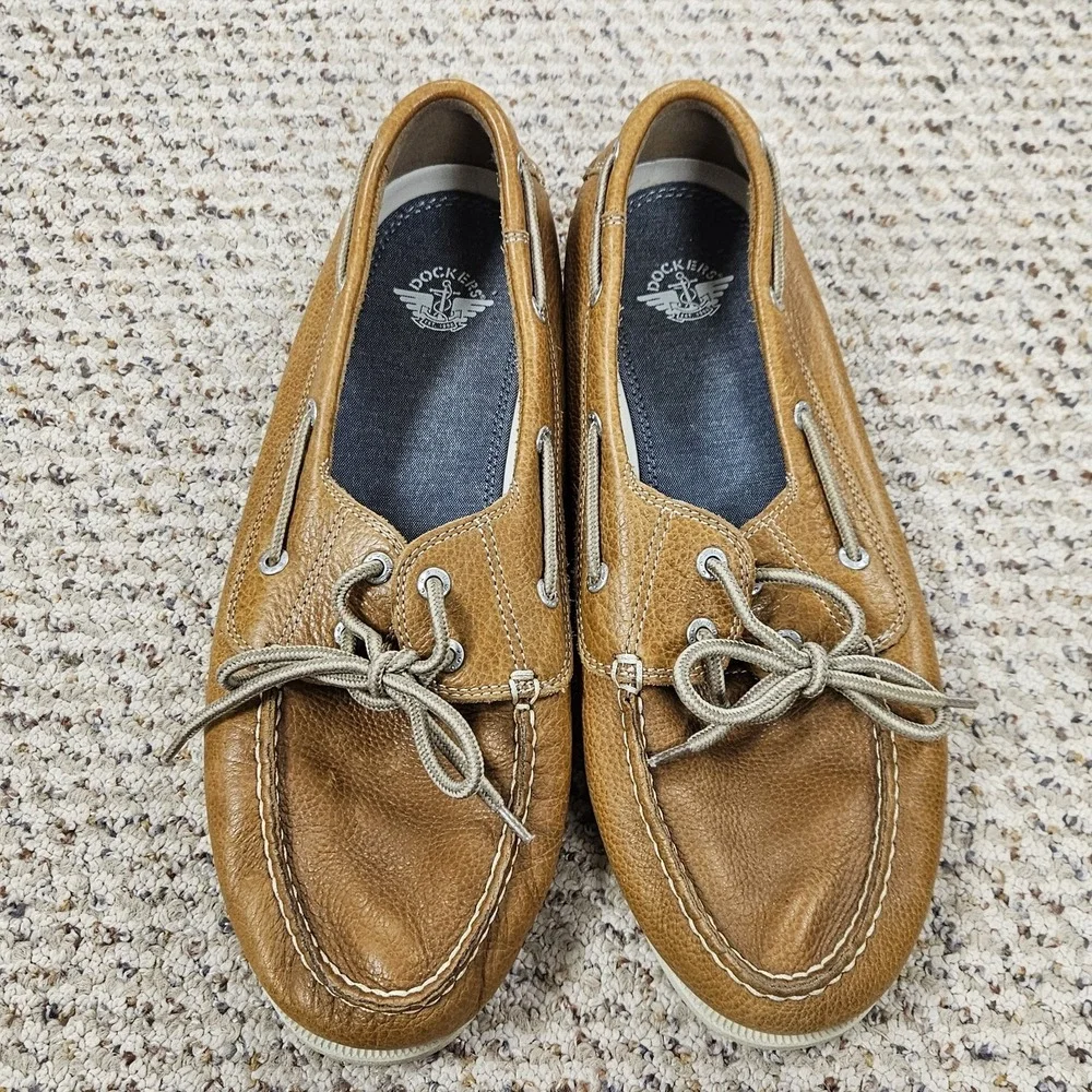 Dockers Men's Brown Leather Boat Shoes, Size US‎ 11M