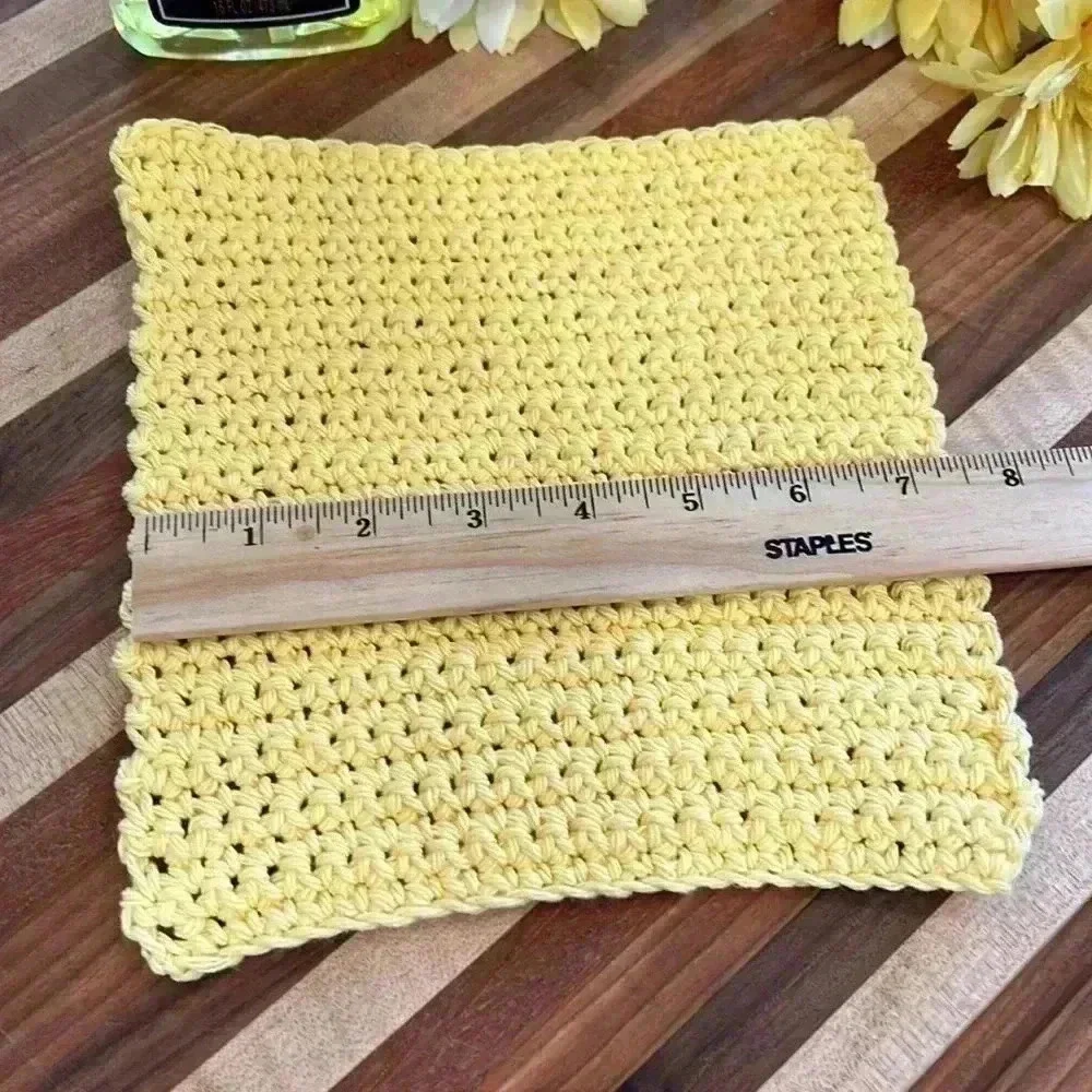 100% Cotton Hand Crocheted Washcloth/Dishcloth - Set of 3