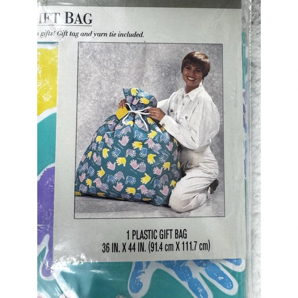 New Vintage 80s Hallmark Baby Shower Pat A Cake Jumb Gift Bag 36