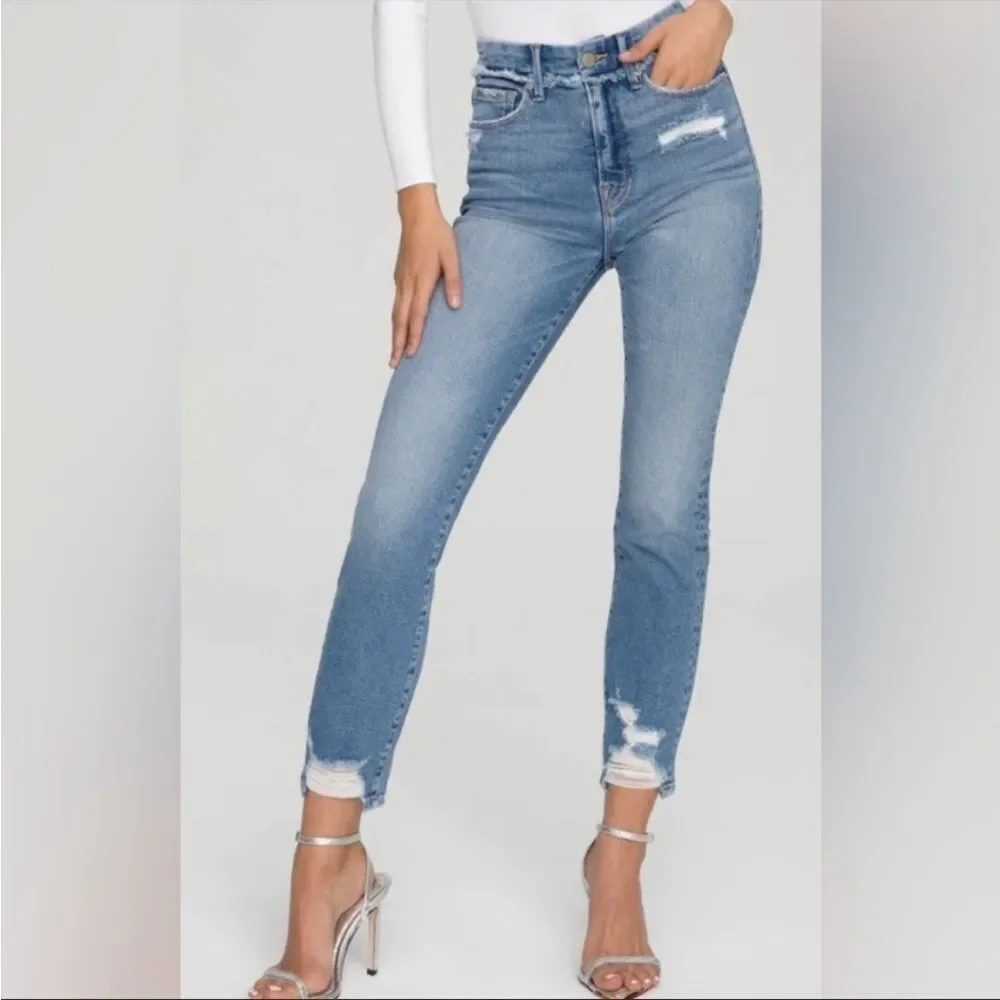 NWT good American good legs straight 6/28 in blue‎ 618