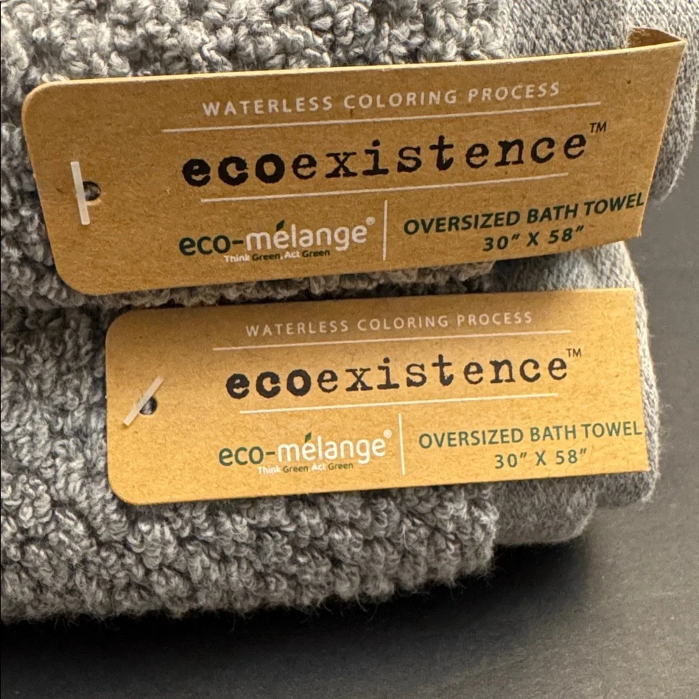 2pc ECOEXISTENCE Eco-Melange Oversized Bath Towel Set - Gray - 30