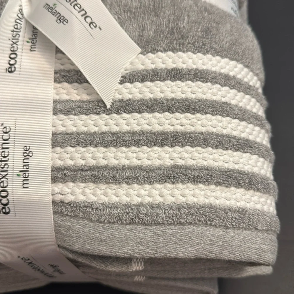 6pc Ecoexistence Mélange Bath Towel Set - Waterless Coloring - Heathergrey