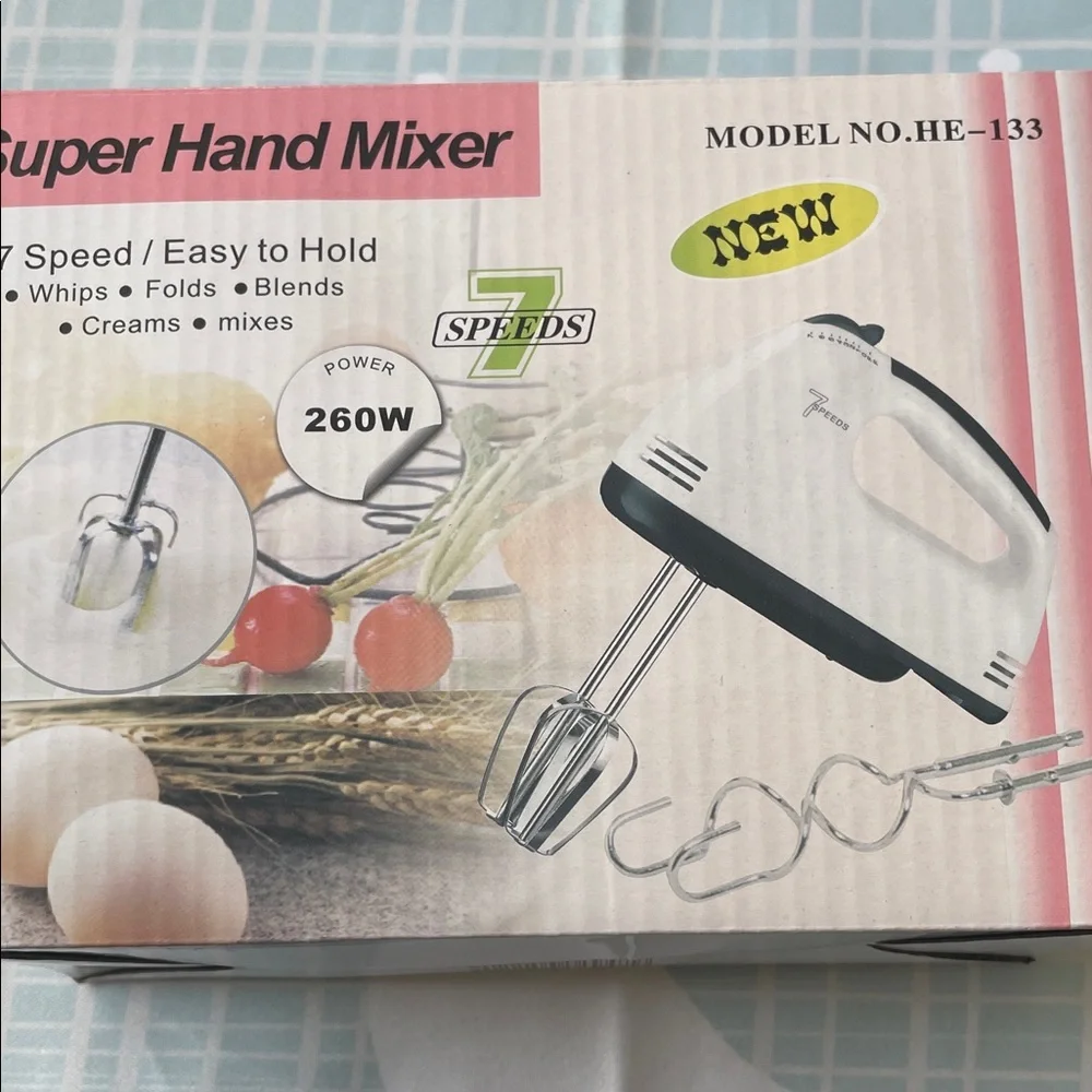 Power Hand Mixer with Attachments - White