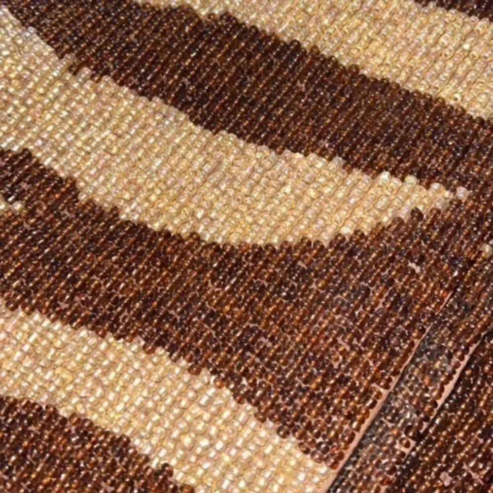 Set‎ of 4 Z Gallerie Modern Contemporary Zebra Print Brown Beaded Place Mats