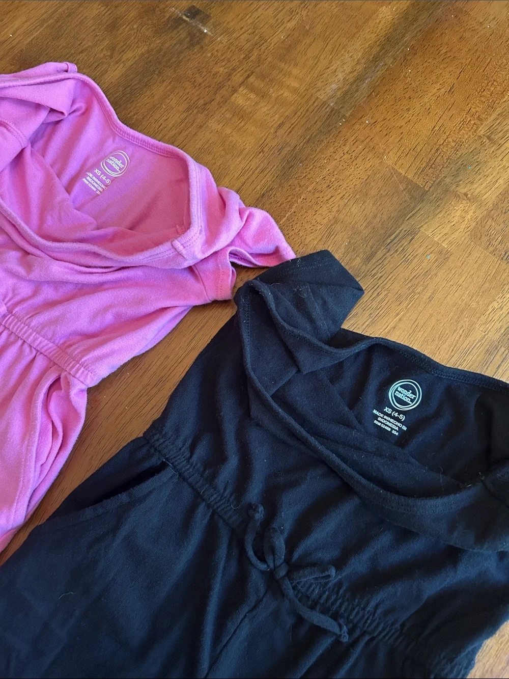 Jumpsuit Bundle Girls XS 4-5 Pink Black One Piece Rompers Cargo Pocket 2 Pack