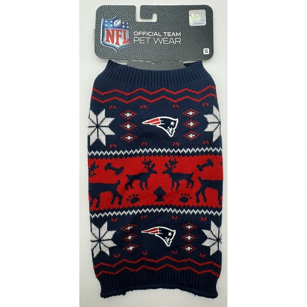 NFL New England Patriots Dog/Pet Christmas Sweater NEW SMALL 9