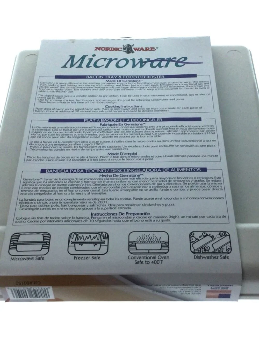 New Nordic Ware Microware Bacon Tray Food Defroster