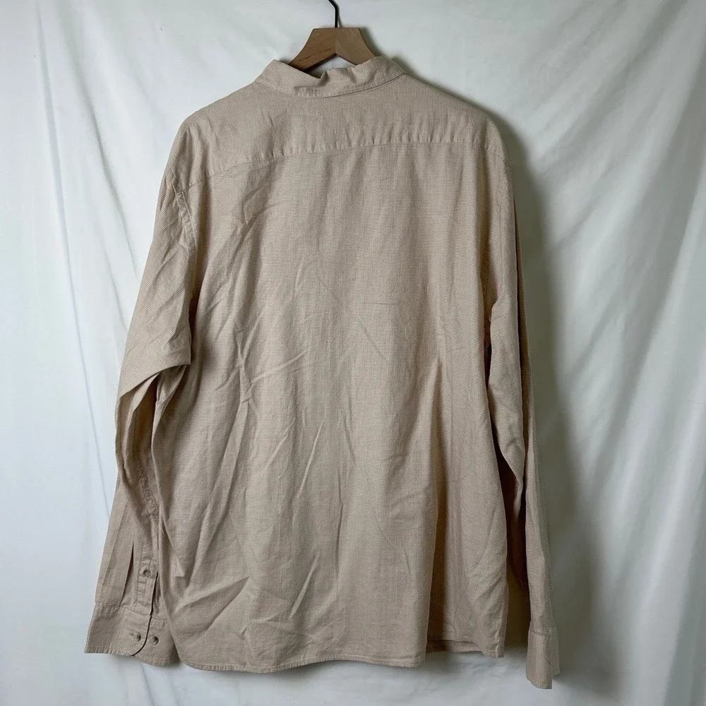 Banana Republic Mens Untucked Fit Cotton Button Down Shirt Tan Size XXL Preppy