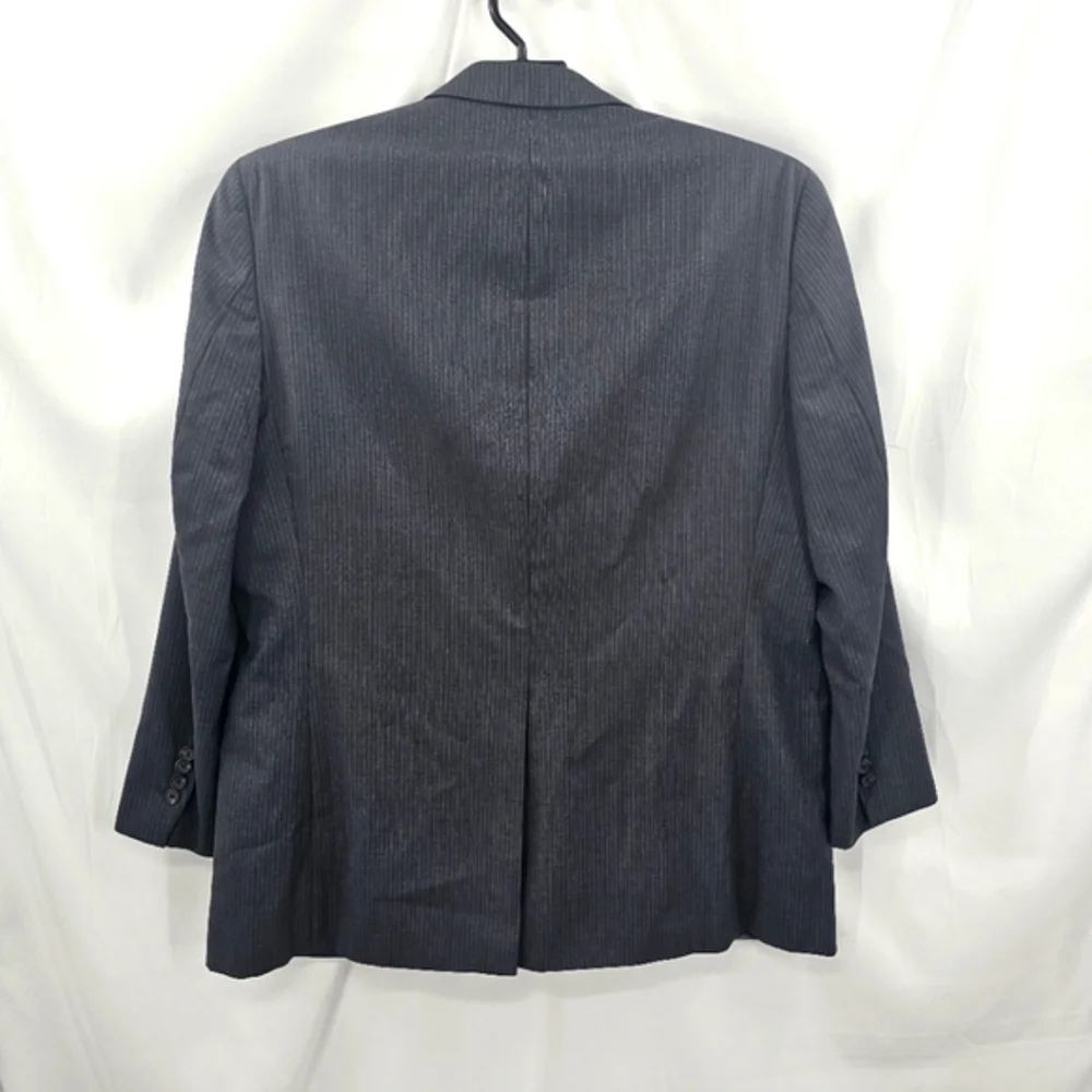 Ralph Ralph Lauren Men's 46L Gray Striped 100% Wool Blazer Sport Coat‎ Jacket.