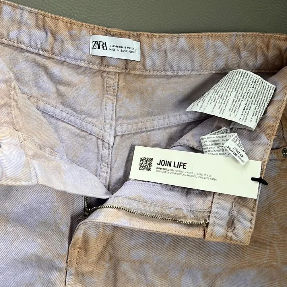 Zara High Waist Shorts Tie Dye Y2K