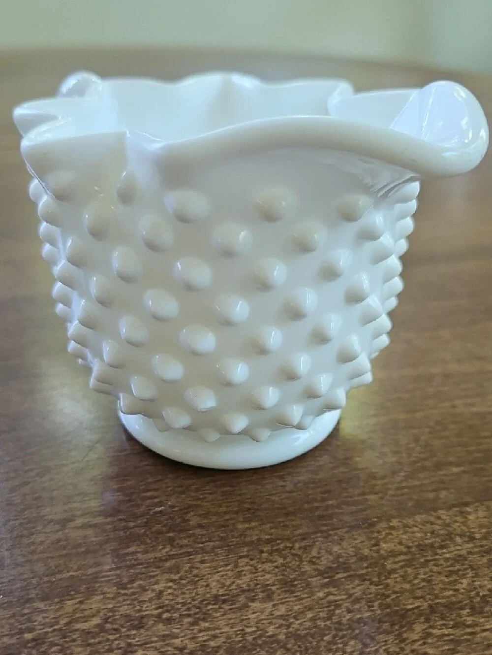 Vintage Fenton White Hobnail Milk Star Glass Creamer