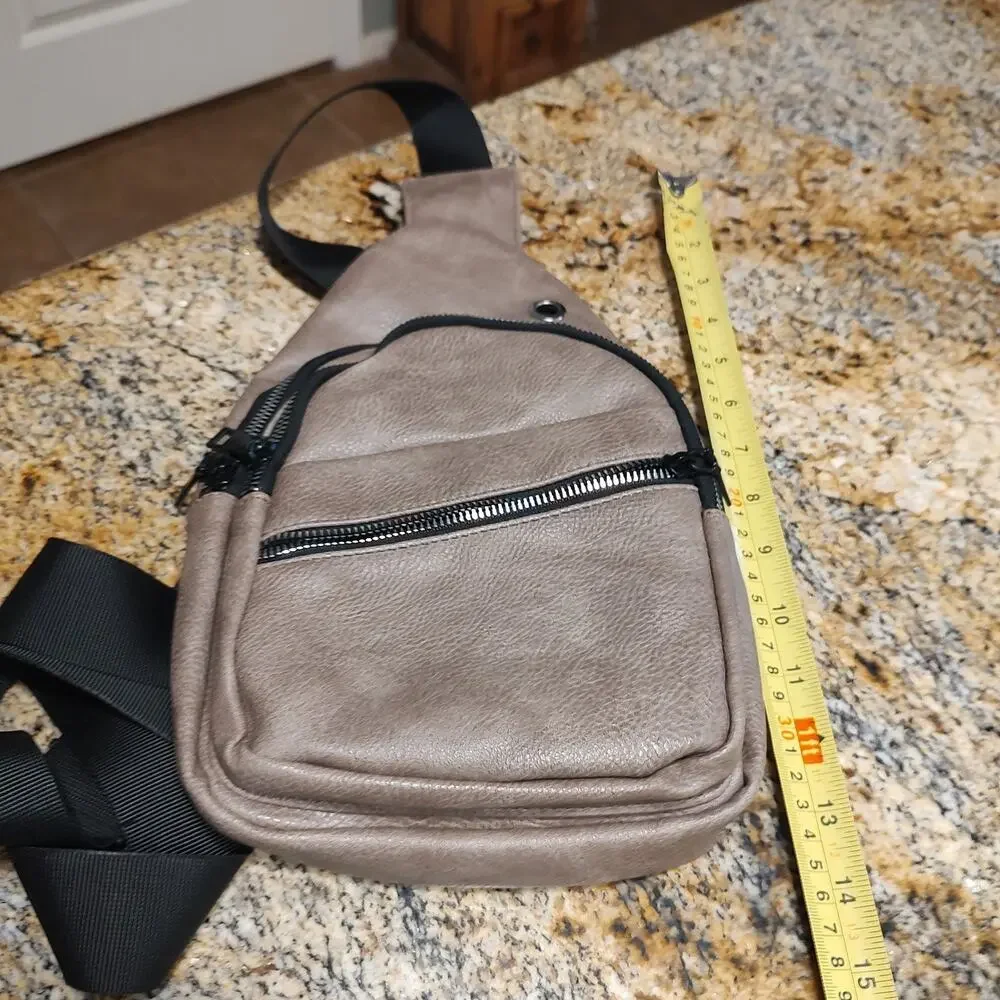 Brown Sling Bag with Zipper Pockets - Stylish and Functional