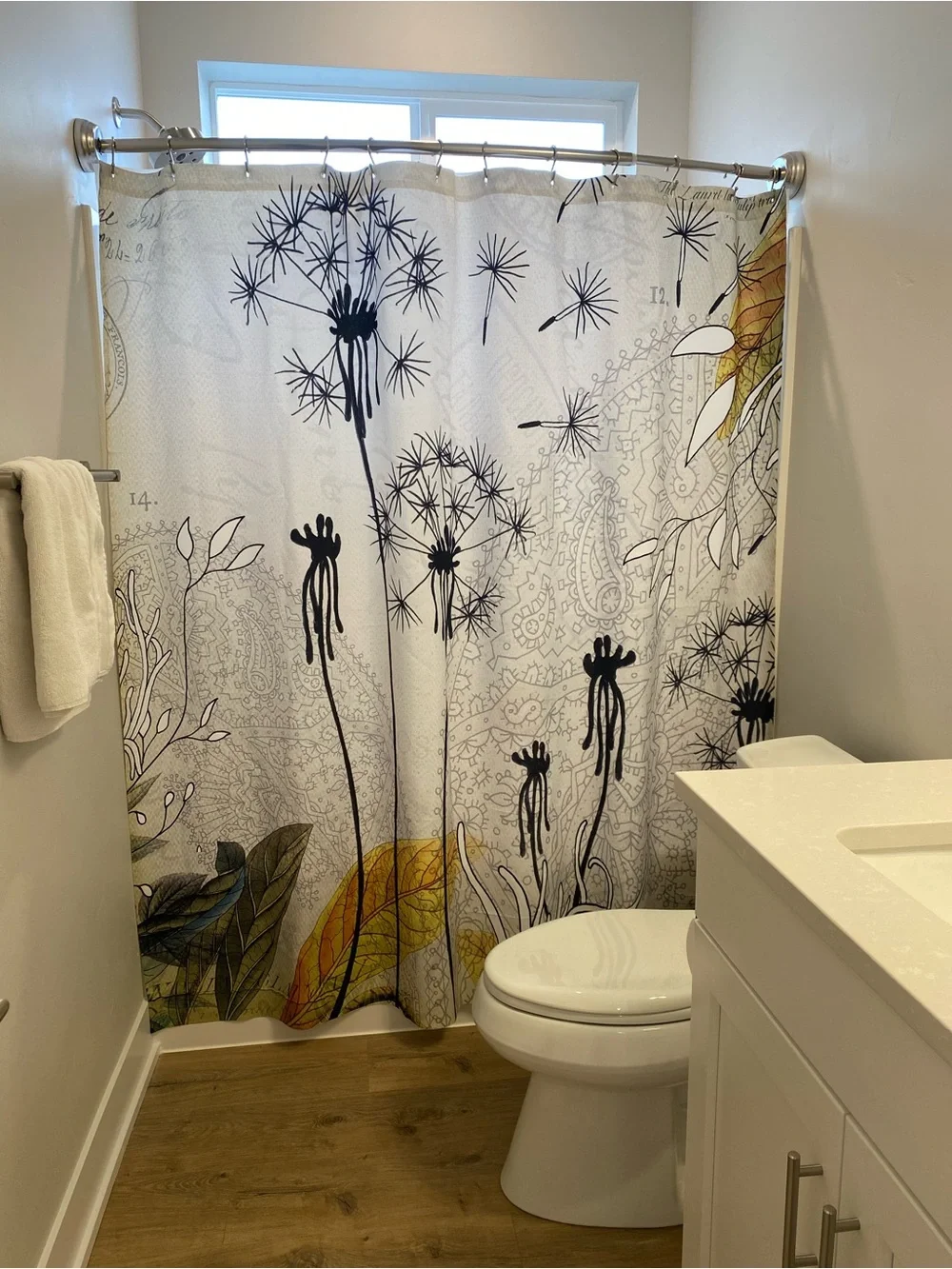 Botanical Dandelion Shower Curtain