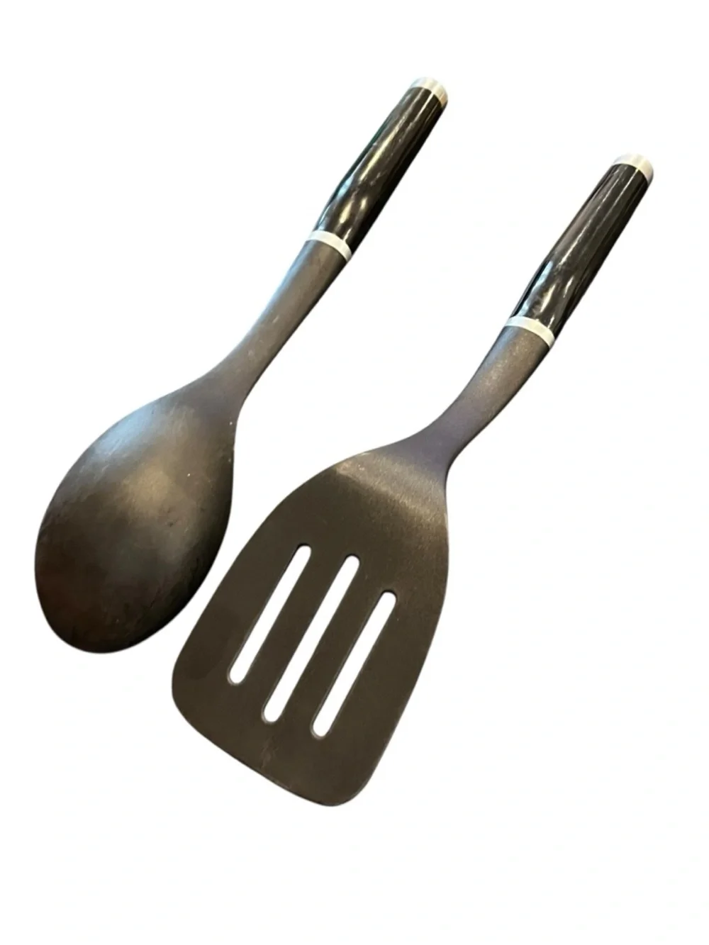 Kitchenaid serving utensils lot black nylon heavy duty slotted spatula spoon