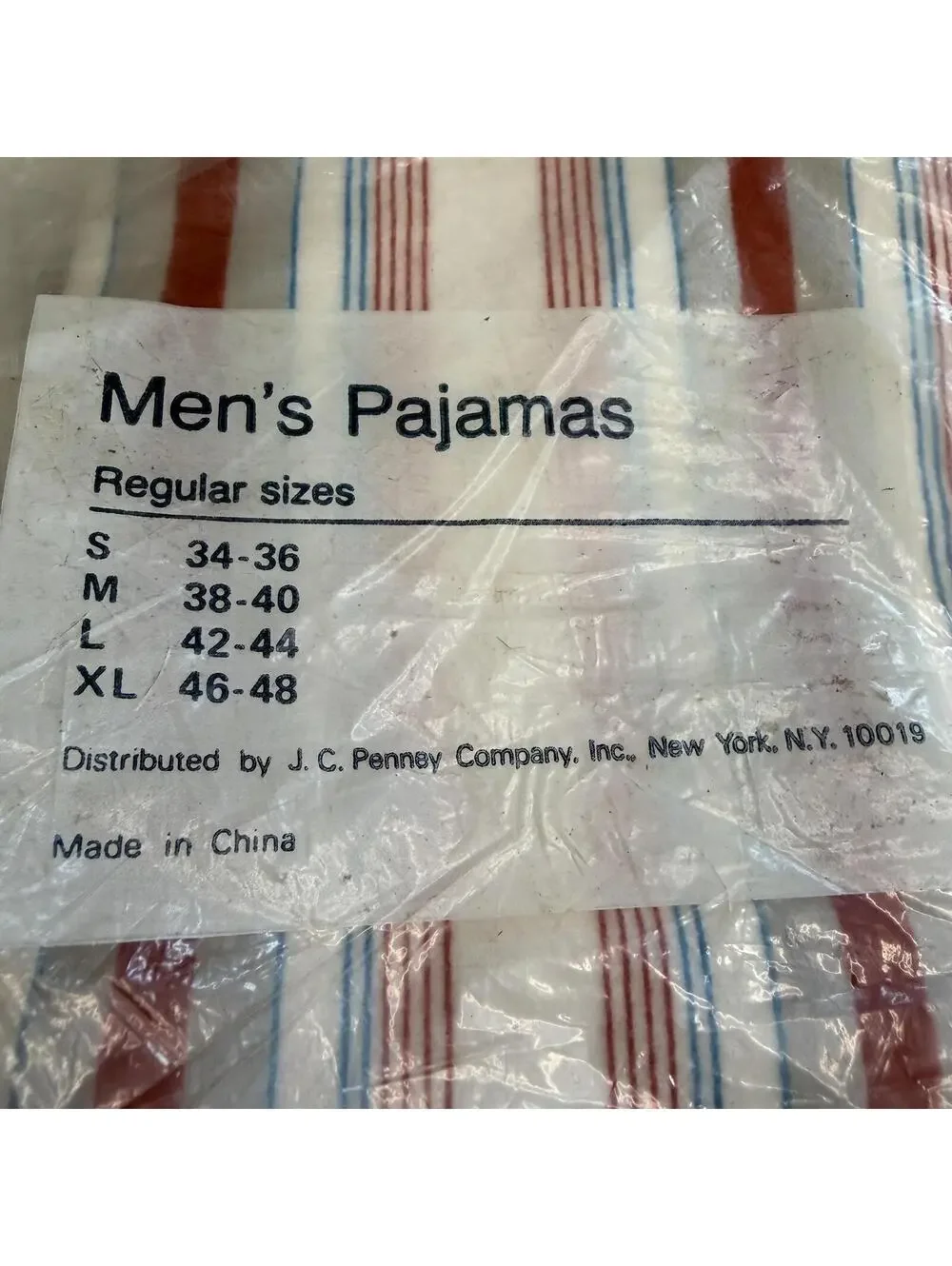 JCPenney men’s cotton flannel striped pajama set vintage 70s