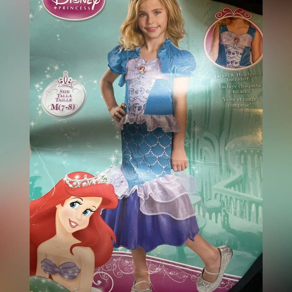 Disney little mermaid girls Halloween costume size medium 7-8