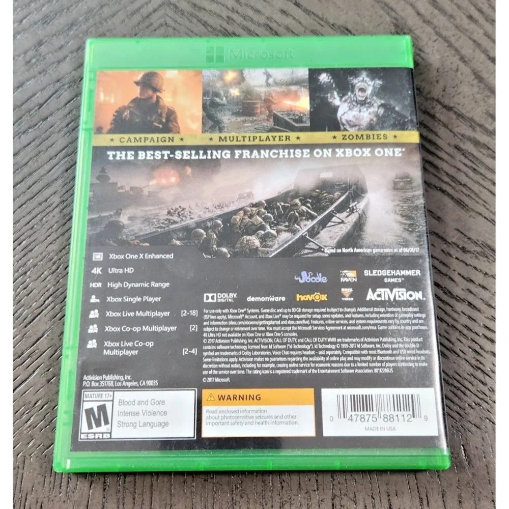 Xbox One Call of Duty WWII - COD WWII Activision Shooter Game Disc