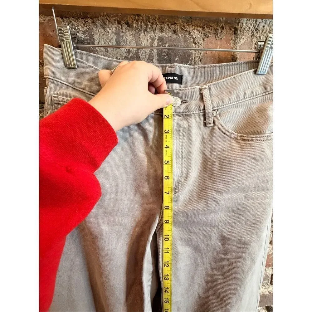 EXPRESS • Gray Cotton Wide Leg High Rise Jeans • Ladies Size 4R