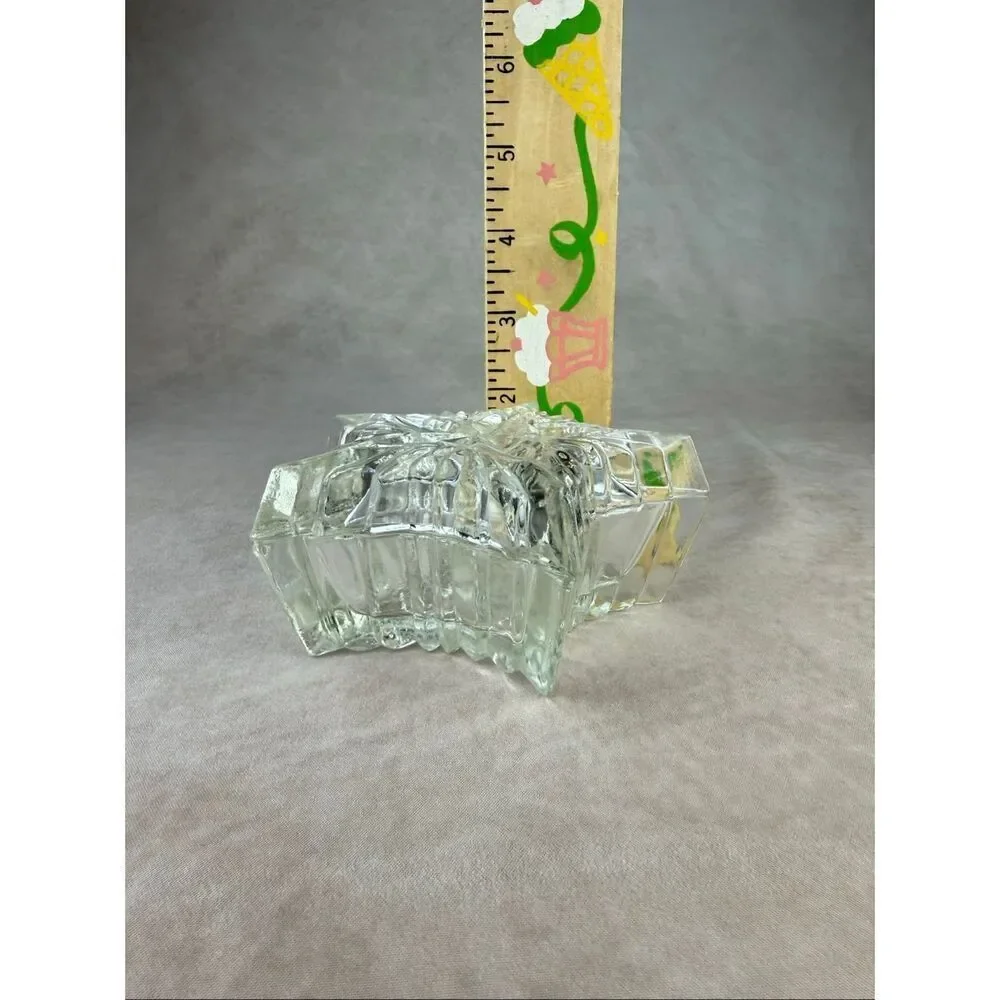 Vintage Clear Celestial Star Lidded Trinket Dish 90s