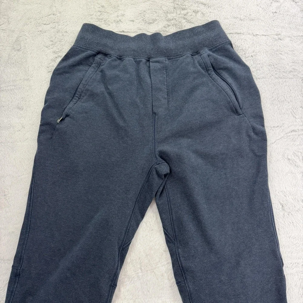 Lululemon Pants Mens M Blue French Terry Jogger Elastic Waist Zip Pocket