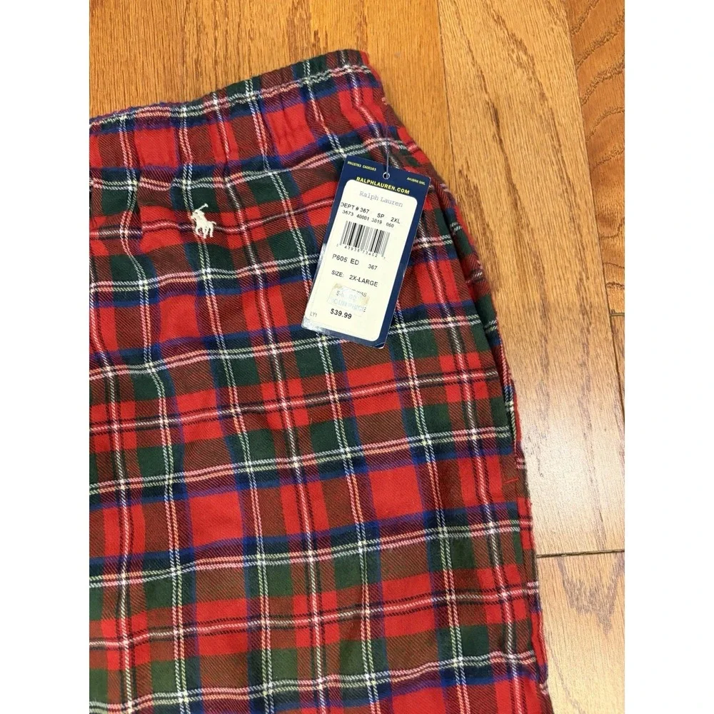 Polo Ralph Lauren Green Plaid Men's Medium 2XL Sleep Lounge Pajama Pants Flannel