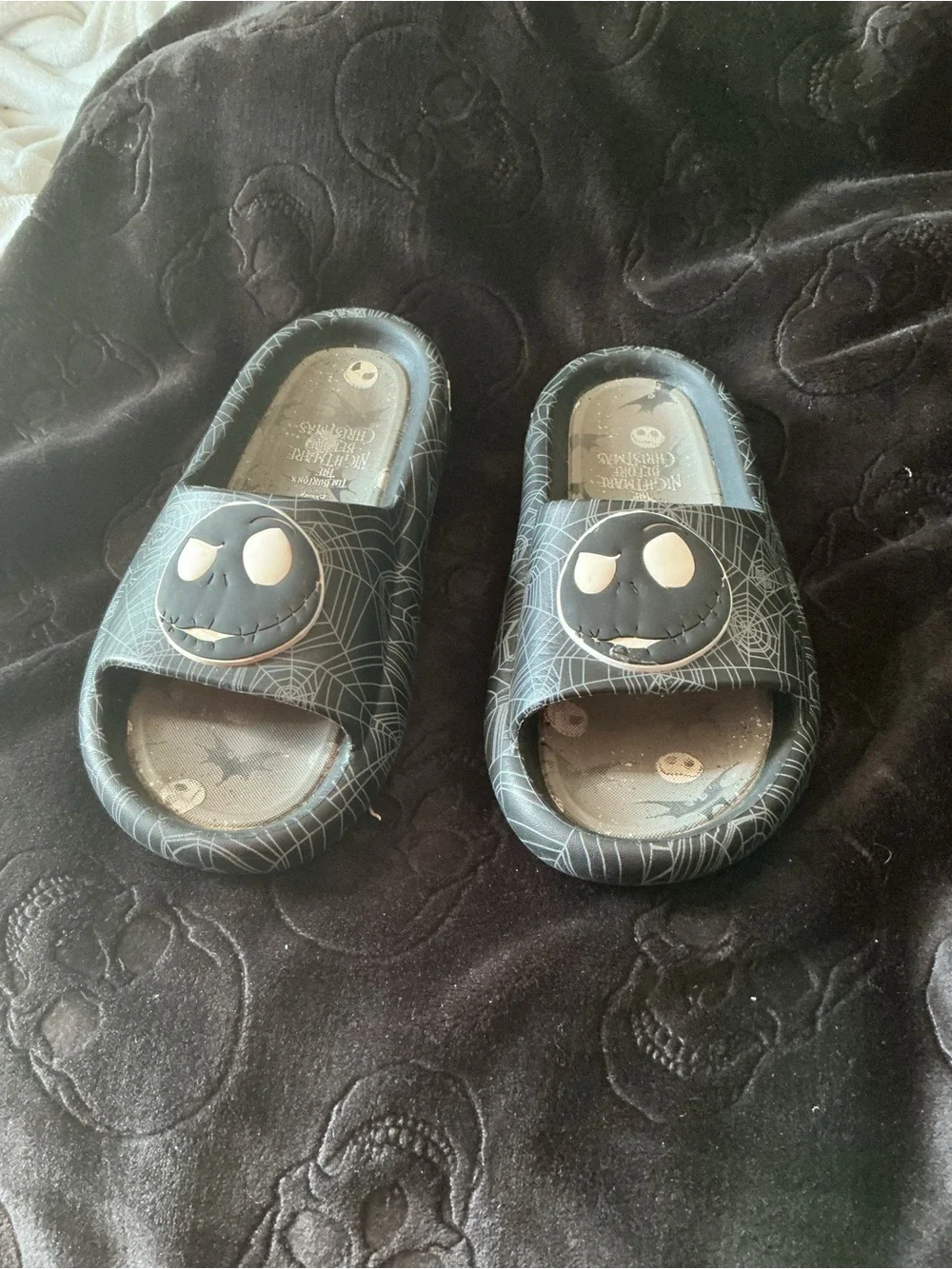 Disney Black Jack Skellington Slide Sandals for Kids