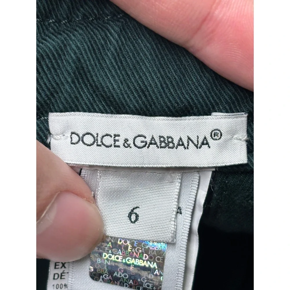 Dolce & Gabbana Kids Teal Green Cargo Pants Zipper Hem Size 6 W22 L18 L43P70‎