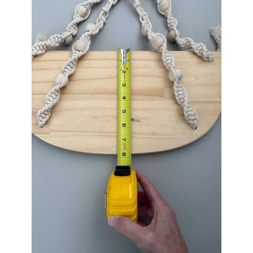 New Macrame Hanging Shelf Wood Beads Bohemian Decor Home‎ Wall Plant Decor