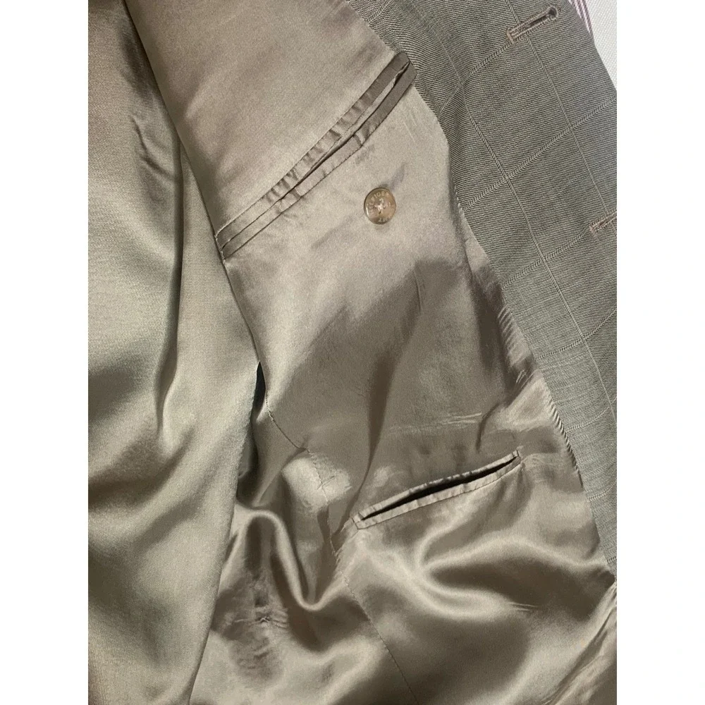 Tommy Hilfiger Mens 42S Grey Glen Plaid Worsted Wool 3-Button‎ Blazer Sport Coat