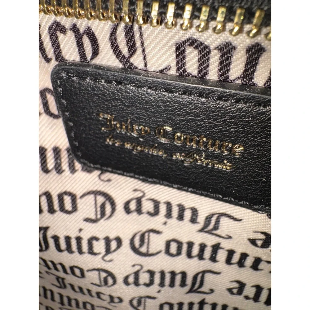 Juicy Couture Liquorice Extra‎ Spender Tote Bag Black Velour Rhinestone NWT