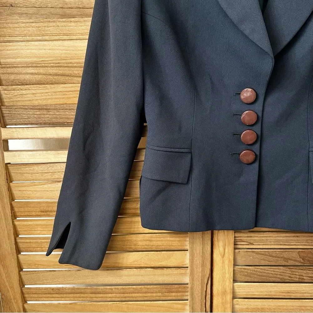 Christian Dior Vintage Waist Lenght Blazer in gray blue size 4