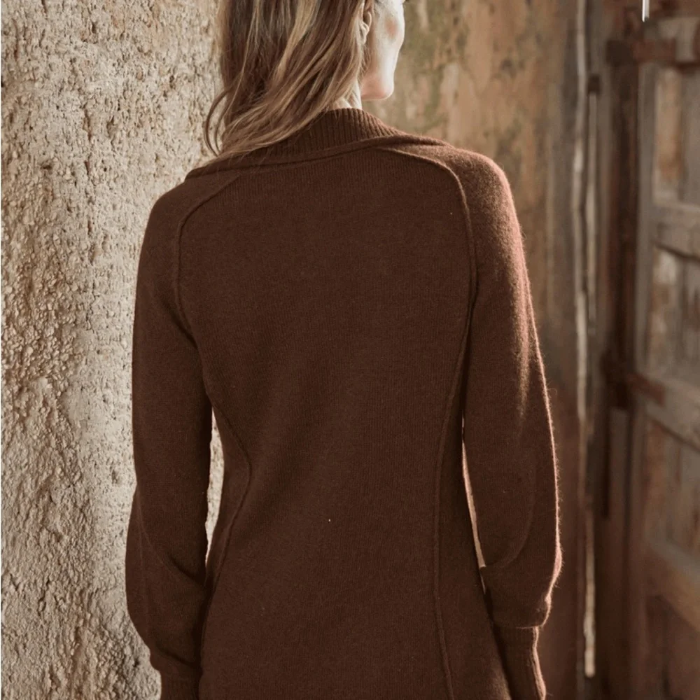 Peruvian Connection Brown Knit 100% Woolen Royal Alpaca Sweater XS