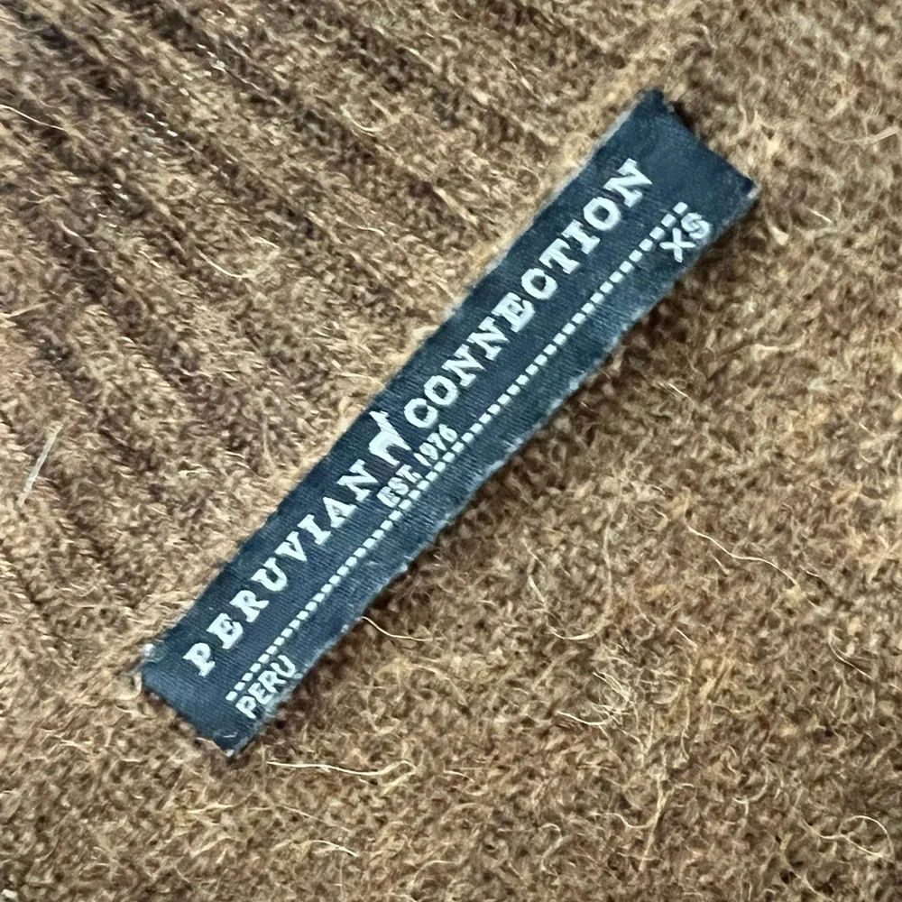 Peruvian Connection Brown Knit 100% Woolen Royal Alpaca Sweater XS