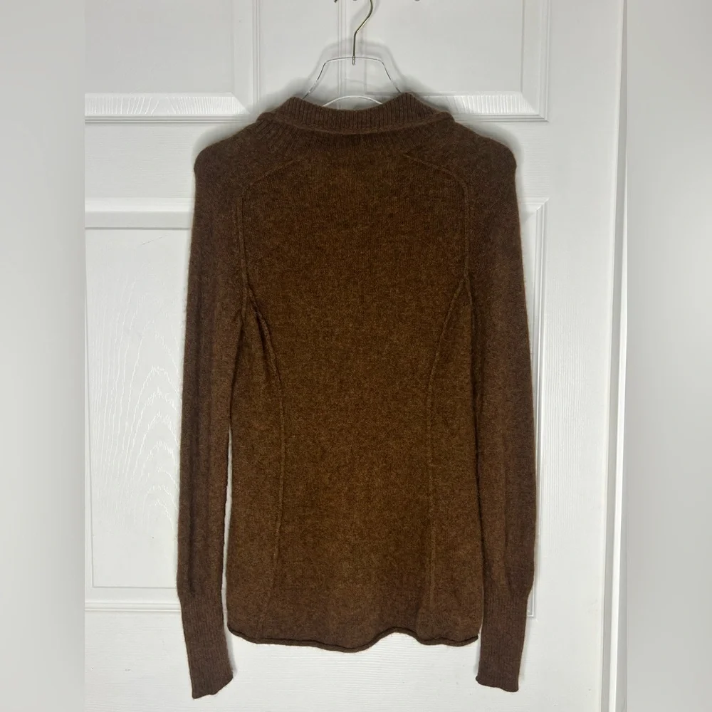Peruvian Connection Brown Knit 100% Woolen Royal Alpaca Sweater XS
