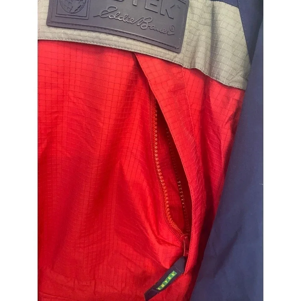 Vintage Eddie Bauer Ebtek Gore-Tex Men's Red/Blue Jacket‎ Size XL