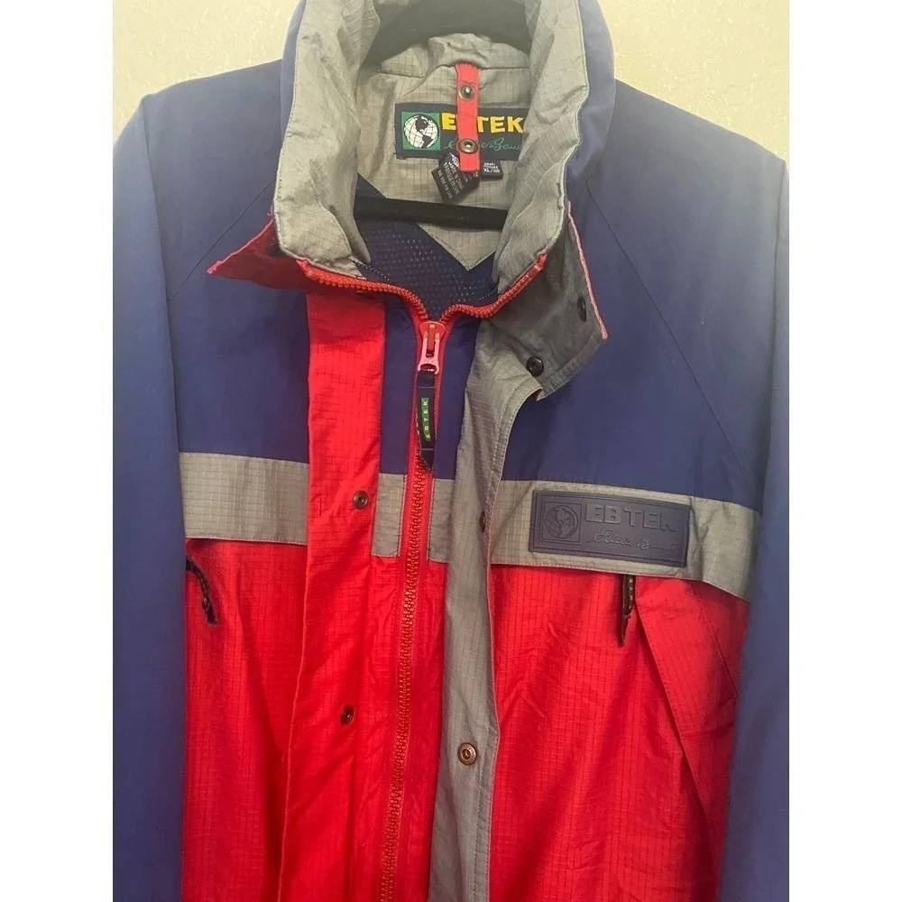 Vintage Eddie Bauer Ebtek Gore-Tex Men's Red/Blue Jacket‎ Size XL
