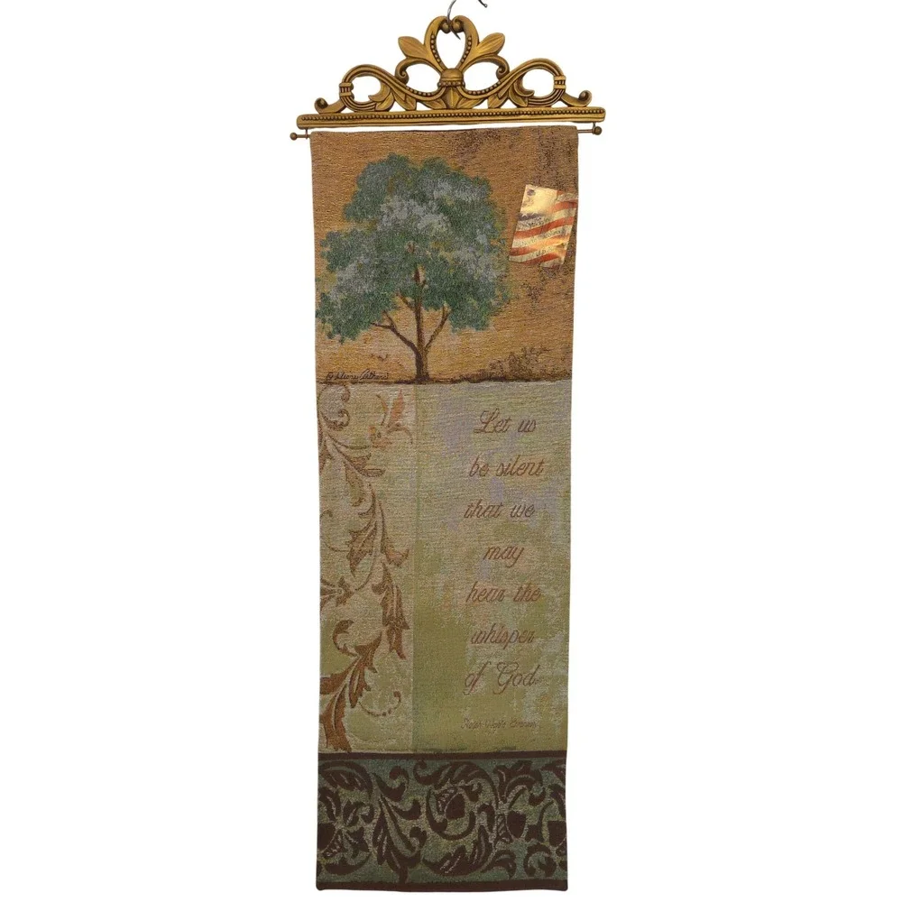 Whisper of God Wall Panel Tapestry with Rod & Finials Decor Art Made in USA