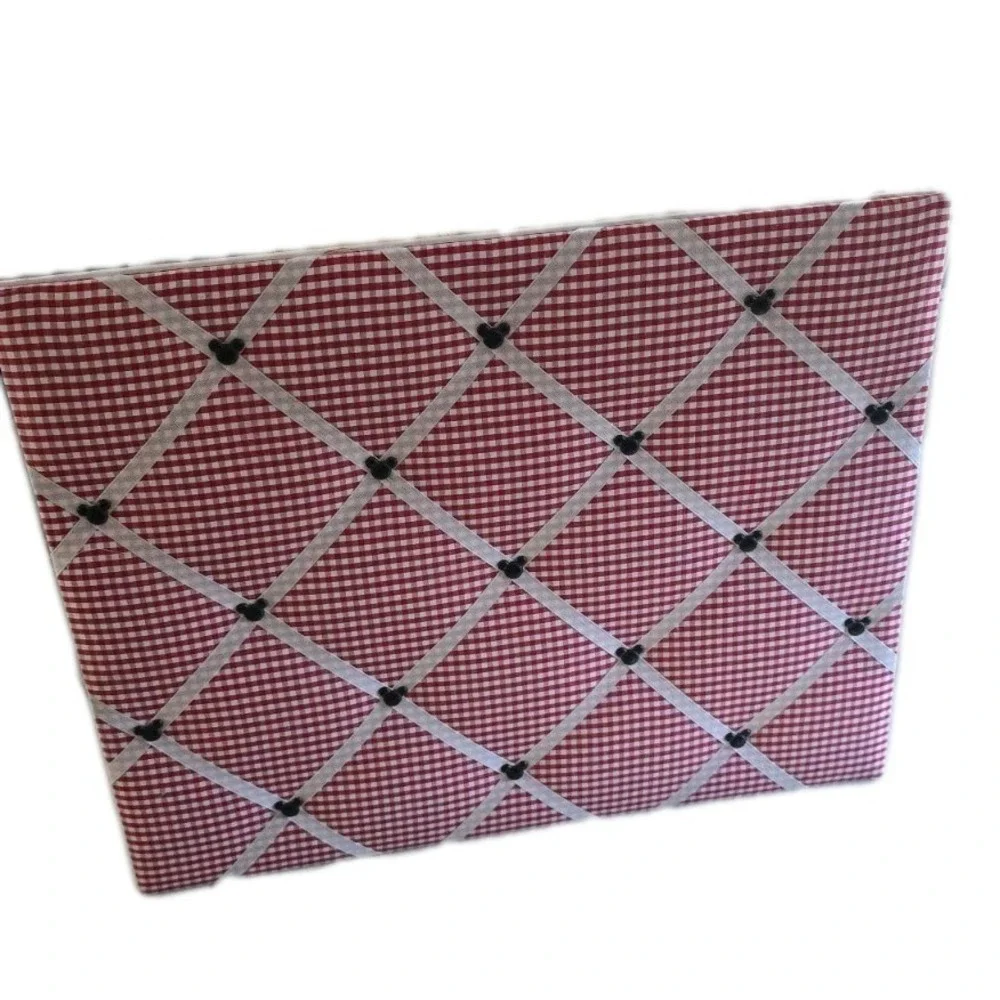 Mickey Mouse Red White Gingham Fabric Notice Memory Pin Memo Photo‎ Memory Board