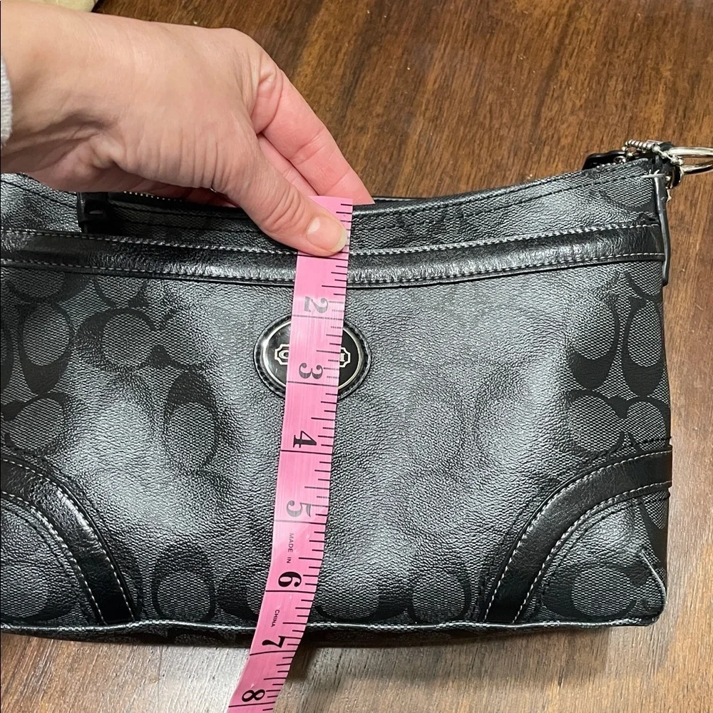 Coach Black Signature Heritage Shoulder Bag