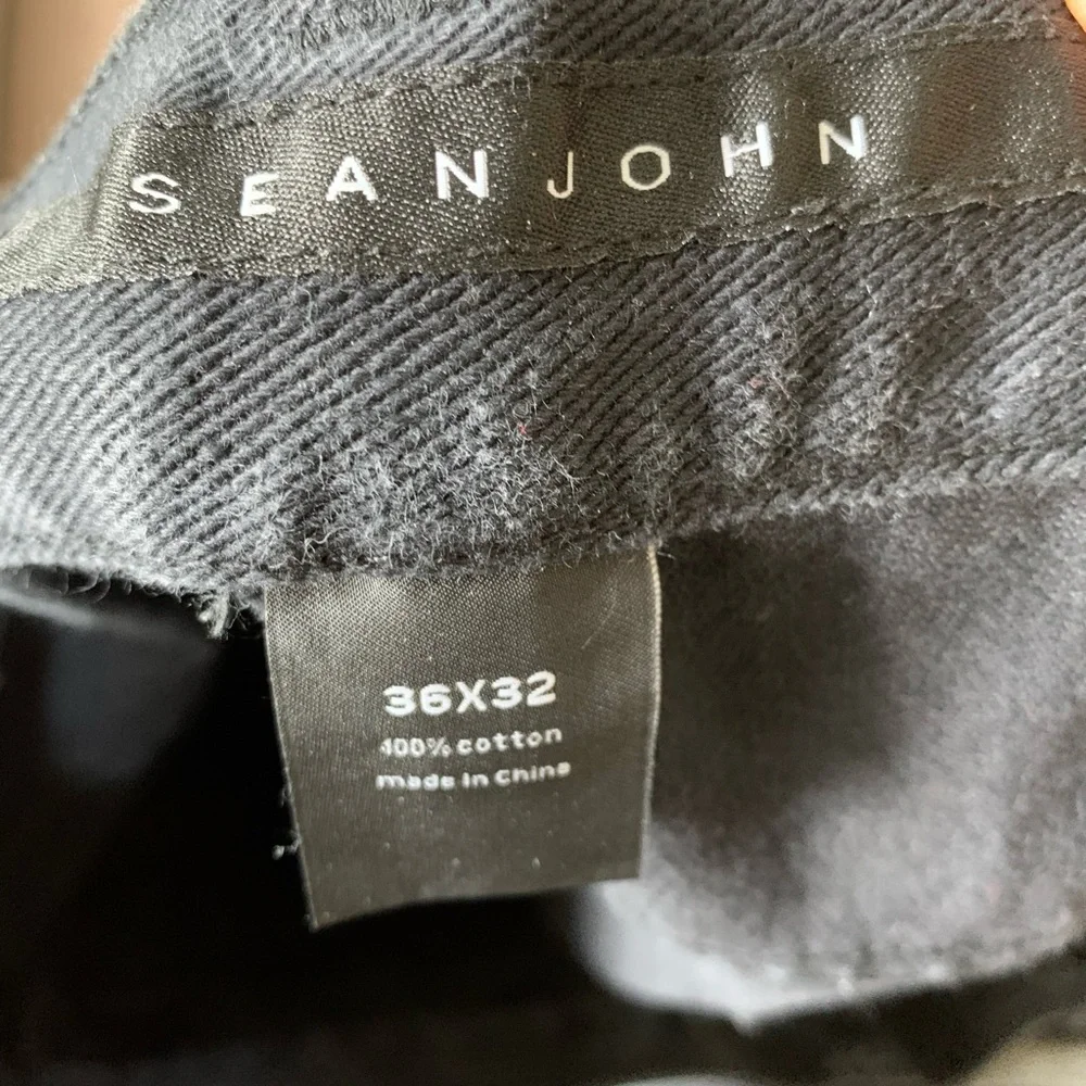 Sean John Mens Jeans Hamilton Size 36*25 Inseam‎ Black Wide Leg Relaxed