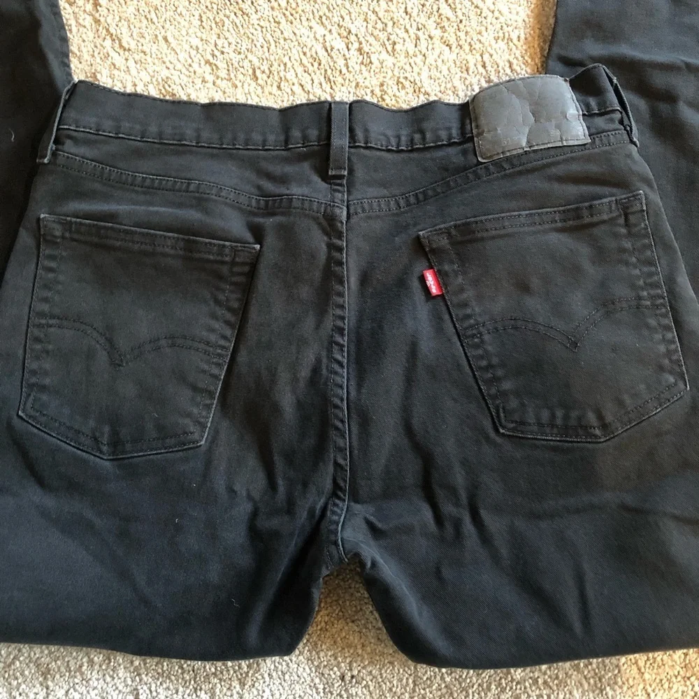 Mens Levi’s black denim red tag jeans some stretch 5 pocket 34 x 32