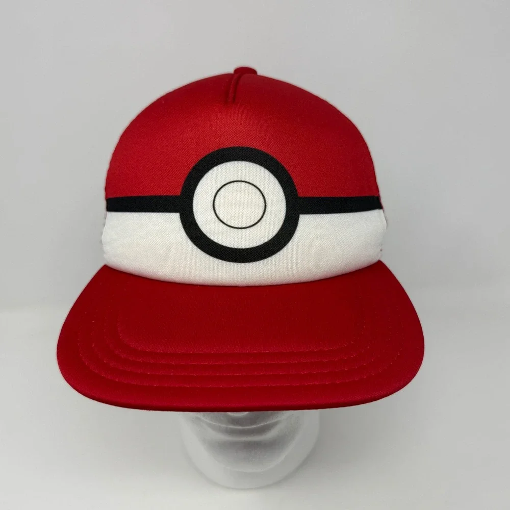 Pokemon Pokeball Red White Trucker Hat Youth OSFM Snapback Cap 2016 Nintendo