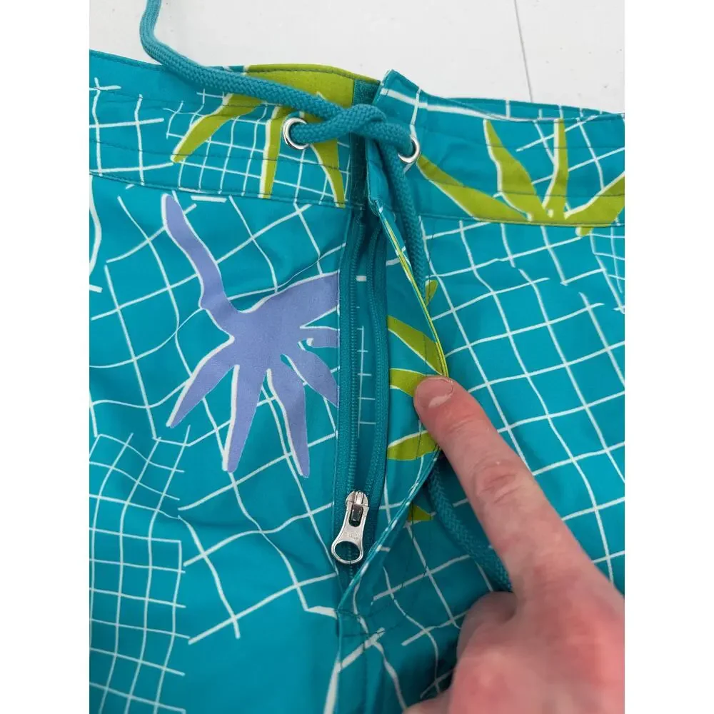 NWT Tori Richard Cool Rad Birds Pacific Blue Swim Trunks Size 36