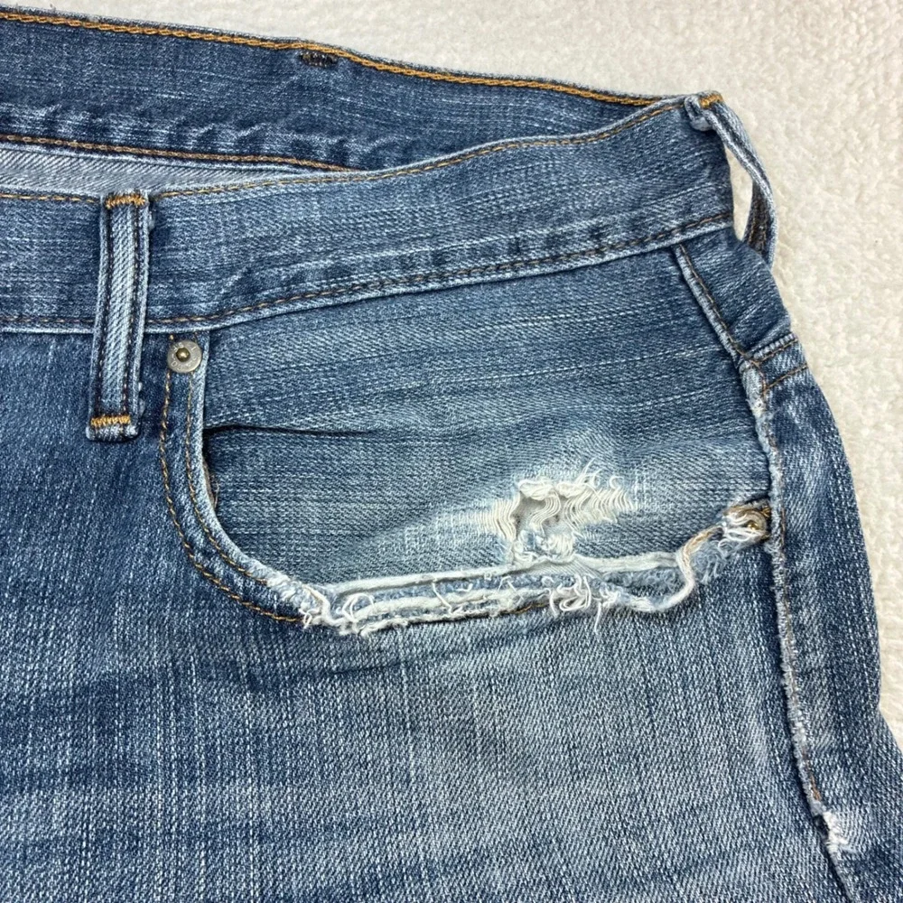 Levis 569 Loose Straight Jeans Men 38x30 Blue Faded Skater Baggy Distressed
