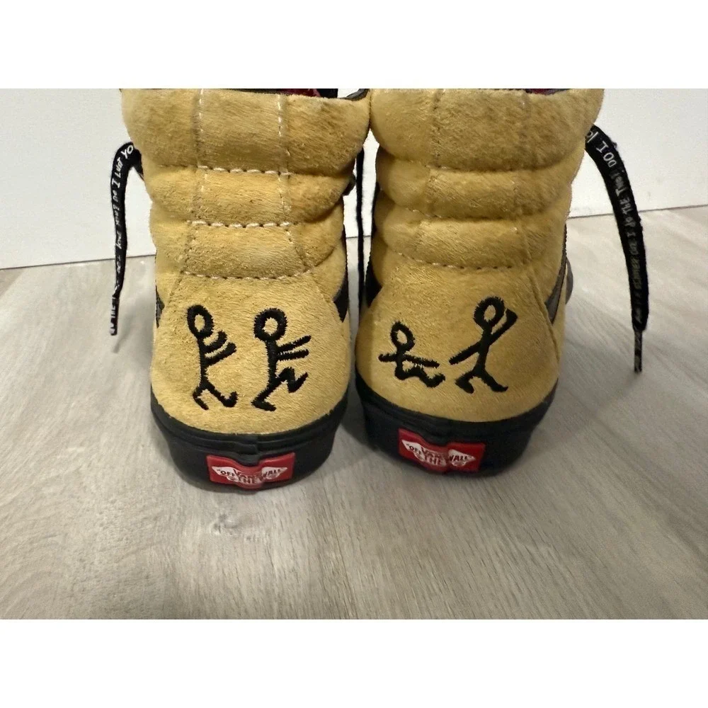Vans Sk8 Hi Yellow Suede Mens Shoes Custom Artwork Bonita Applebum Size 8