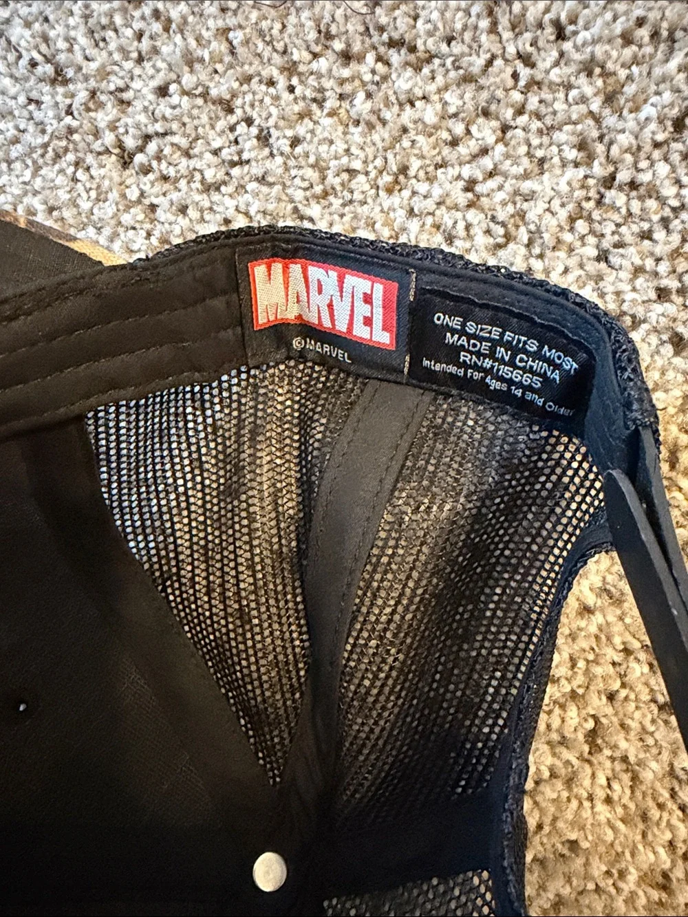 Marvel black trucker