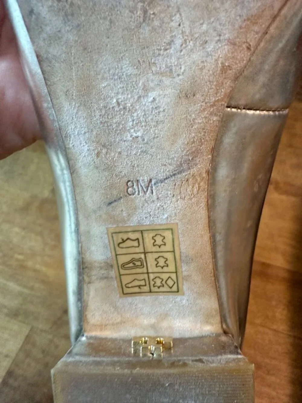 Authentic Rare Tory Burch Gigi Dress Mirror Metallic Pump Size 8 Shoes
